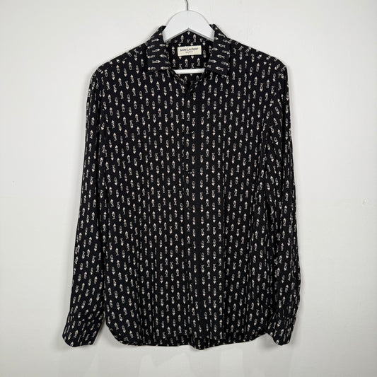 Saint Laurent King & Queen of Hearts Saint Laurent Button Up Shirt Size L