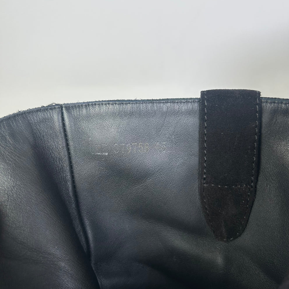 Saint Laurent FW14 Black Suede Cowboy Wyatt Boots Size 45