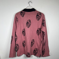 Stussy Pink Mask Longsleeve Polo Size M