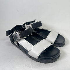 Prada Two-Tone Buckle Flat Sandals