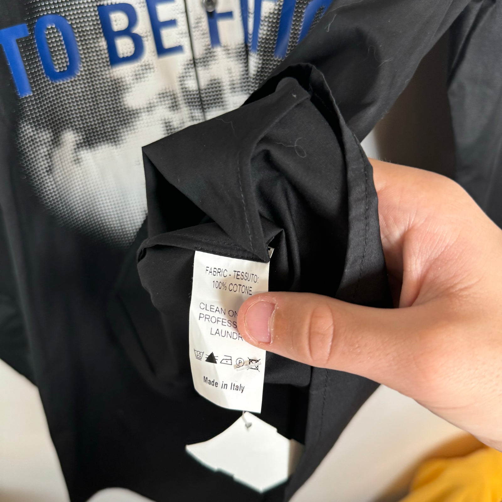 Walter Van Beirendock Black Fiction Button Up Shirt Size L