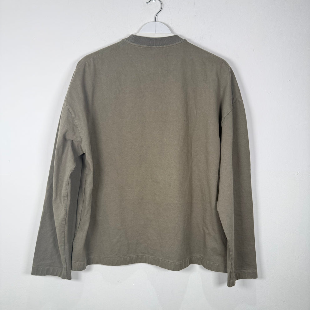Jil Sander Olive Logo Long-Sleeve T-Shirt Size S