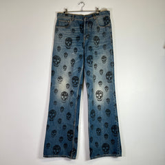 Alexander McQueen Skull Low Rise Baggy Jeans