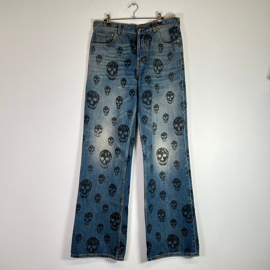 Alexander McQueen Skull Low Rise Baggy Jeans