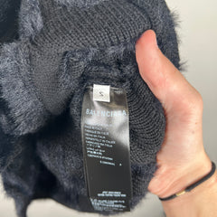 Balenciaga Black Faux Fur Cardigan Size S