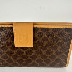 Celine Brown Macadam Leather Long Wallet