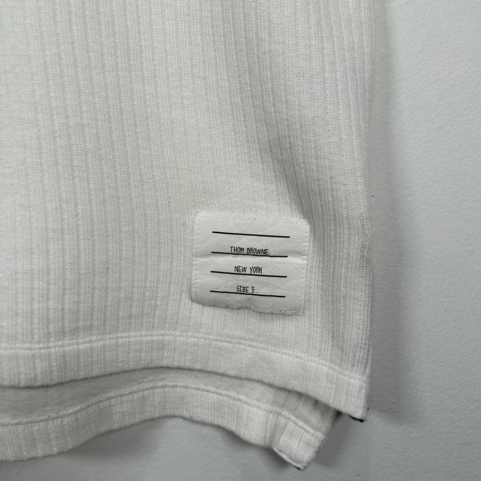 Thom Browne White Knit Polo Size 5