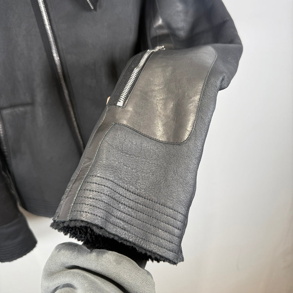 Rick Owens 'Mastodon' Black Sherling Leather Jacket Size L