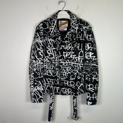 Supreme x Comme Des Garcons SHIRT x Schott Painted Perfecto Leather Biker Jacket Size L