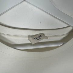 Celine White Logo T-Shirt Size M