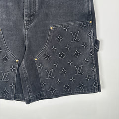Louis Vuitton Black Denim Carpenter Shorts Size 32