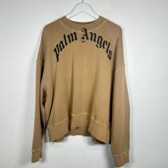 Palm Angels Tan Logo Crewneck Size M