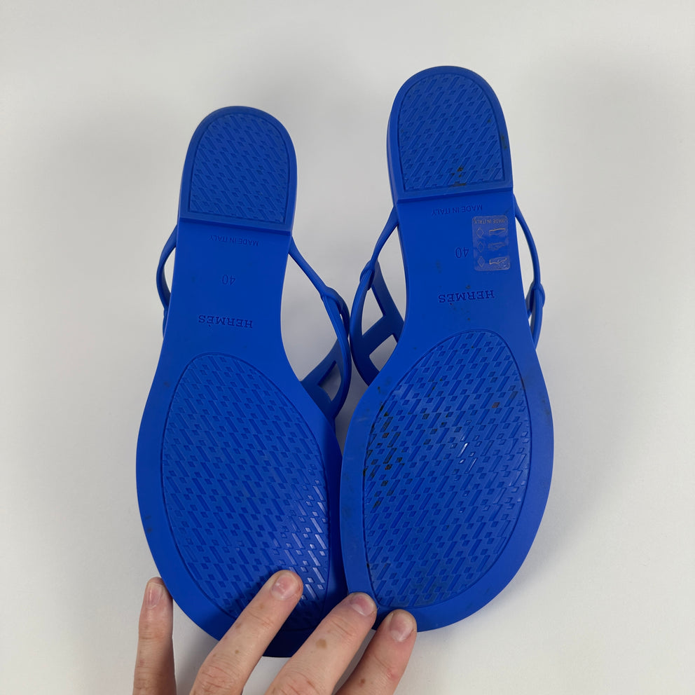 Hermes Egerie Blue Sandals Size 40
