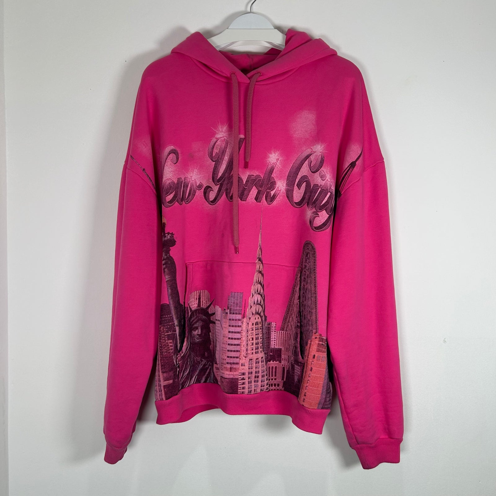 Balenciaga Airbrushed NYC Pink Hoodie Size XL