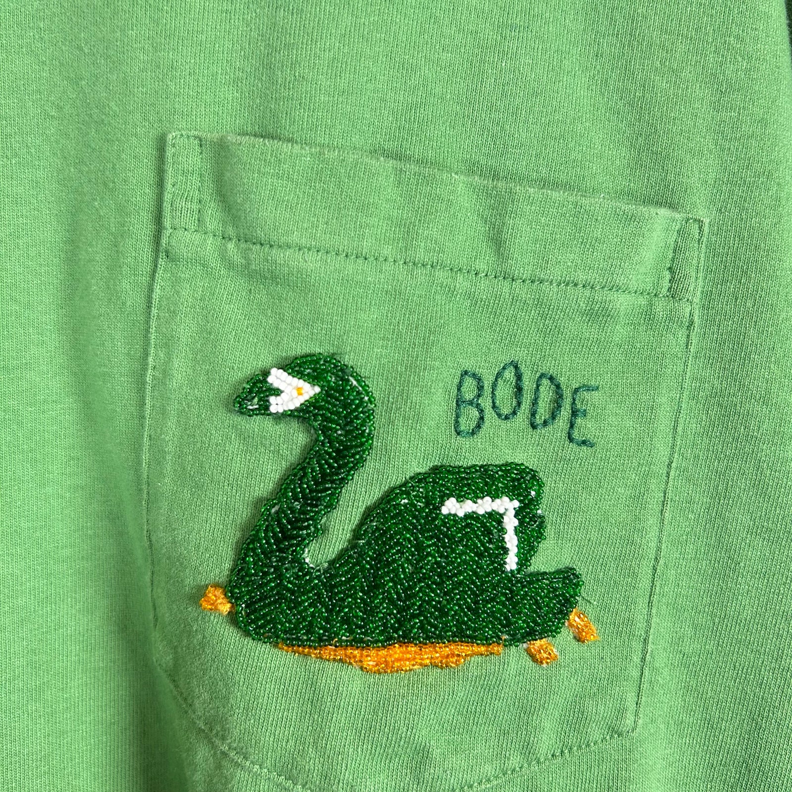 Bode Green Embroidered Mallard T-shirt Size Free