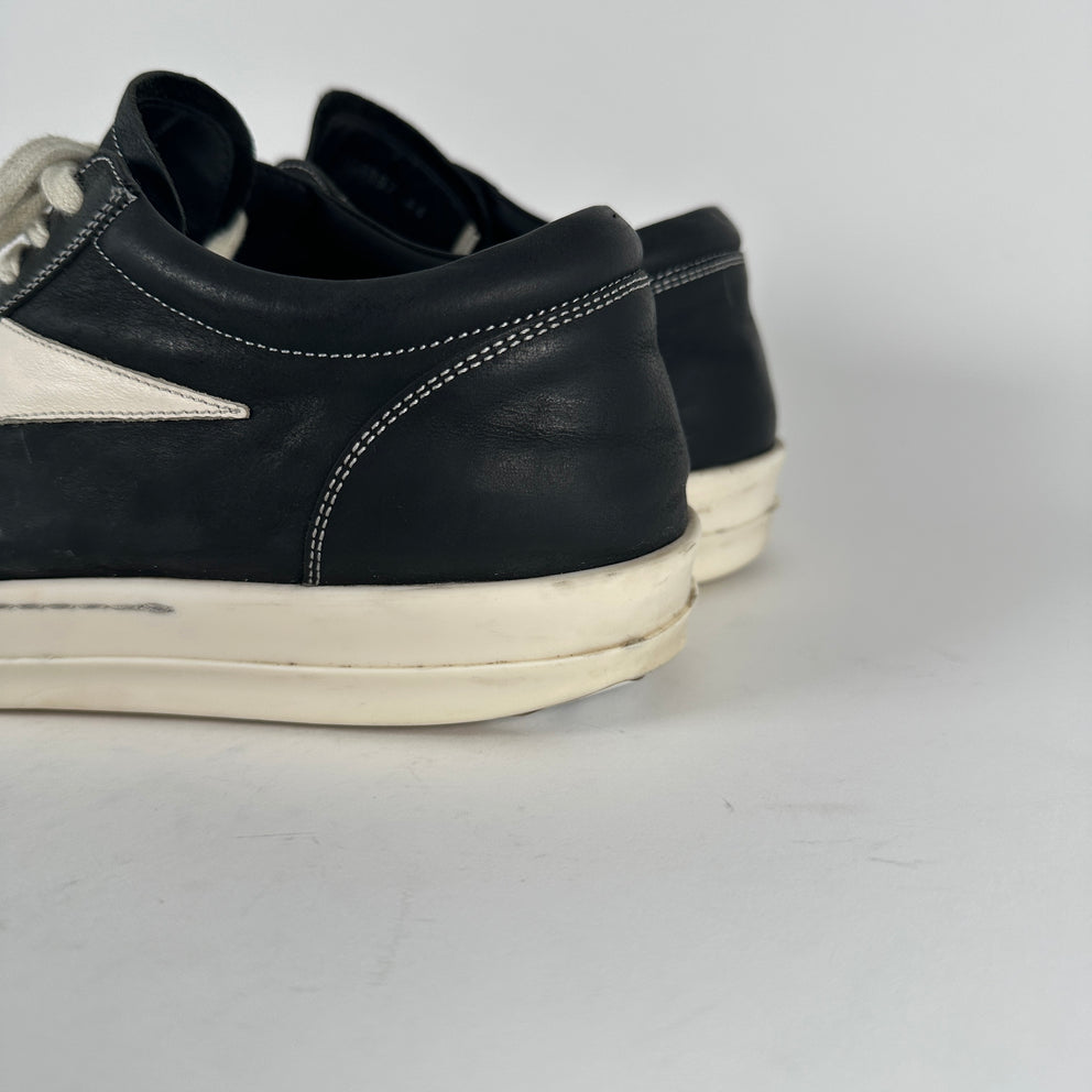 Rick Owens Black/Milk Vintage Low Top Sneakers Size 44