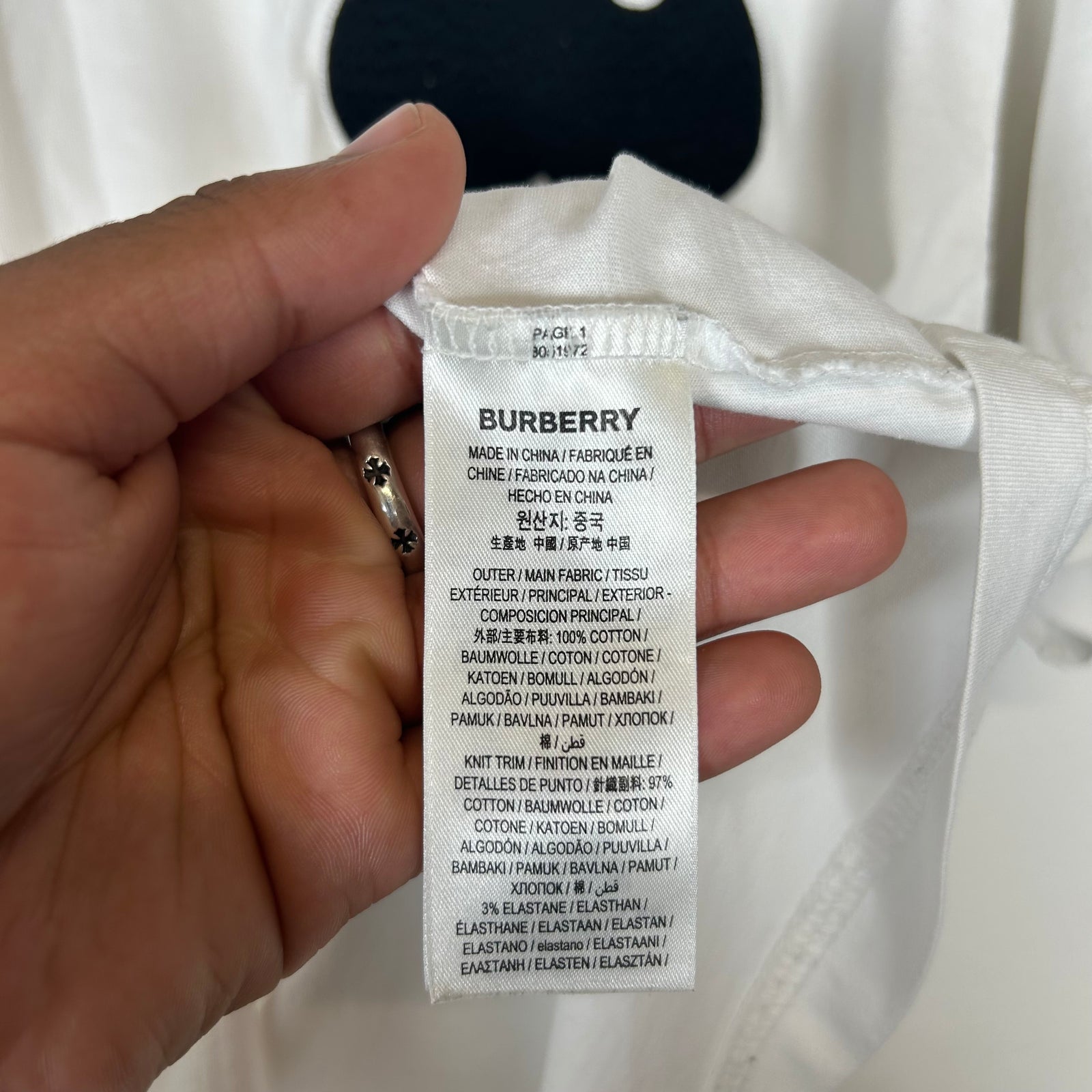 Burberry White Monster Patch T-shirt Size M
