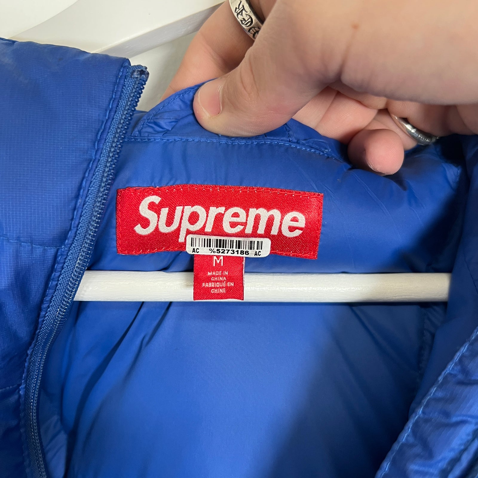 Supreme Micro Down Blue Jacket Size M
