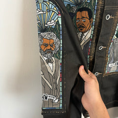 Who Decides War x Barriers NY Monument Embroidered Denim Jacket Size L