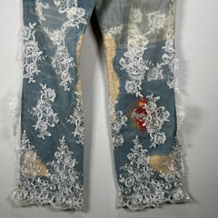 Who Decides War Eternal Heart Lace Jeans Size 36