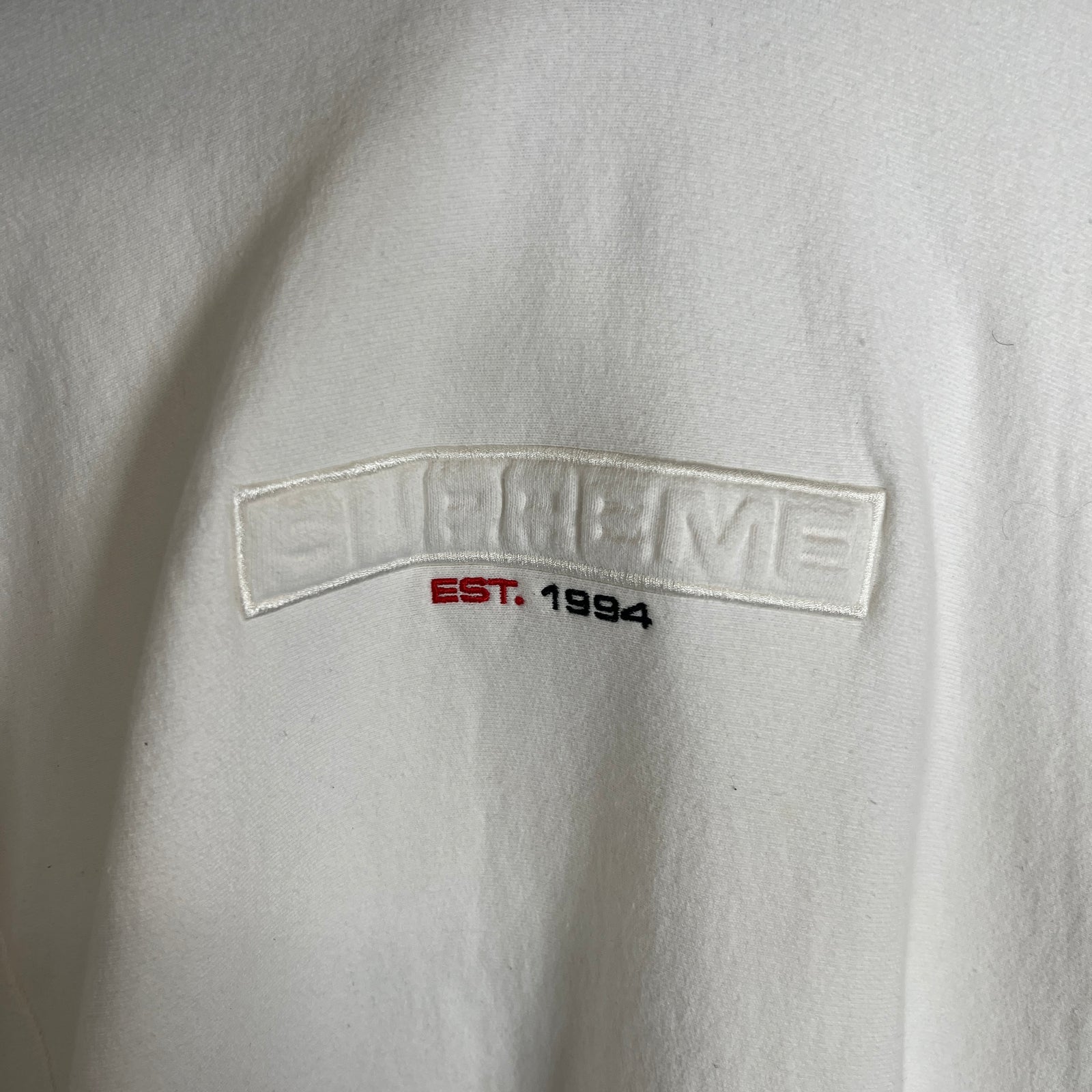 Supreme White Box Logo Hoodie Size L