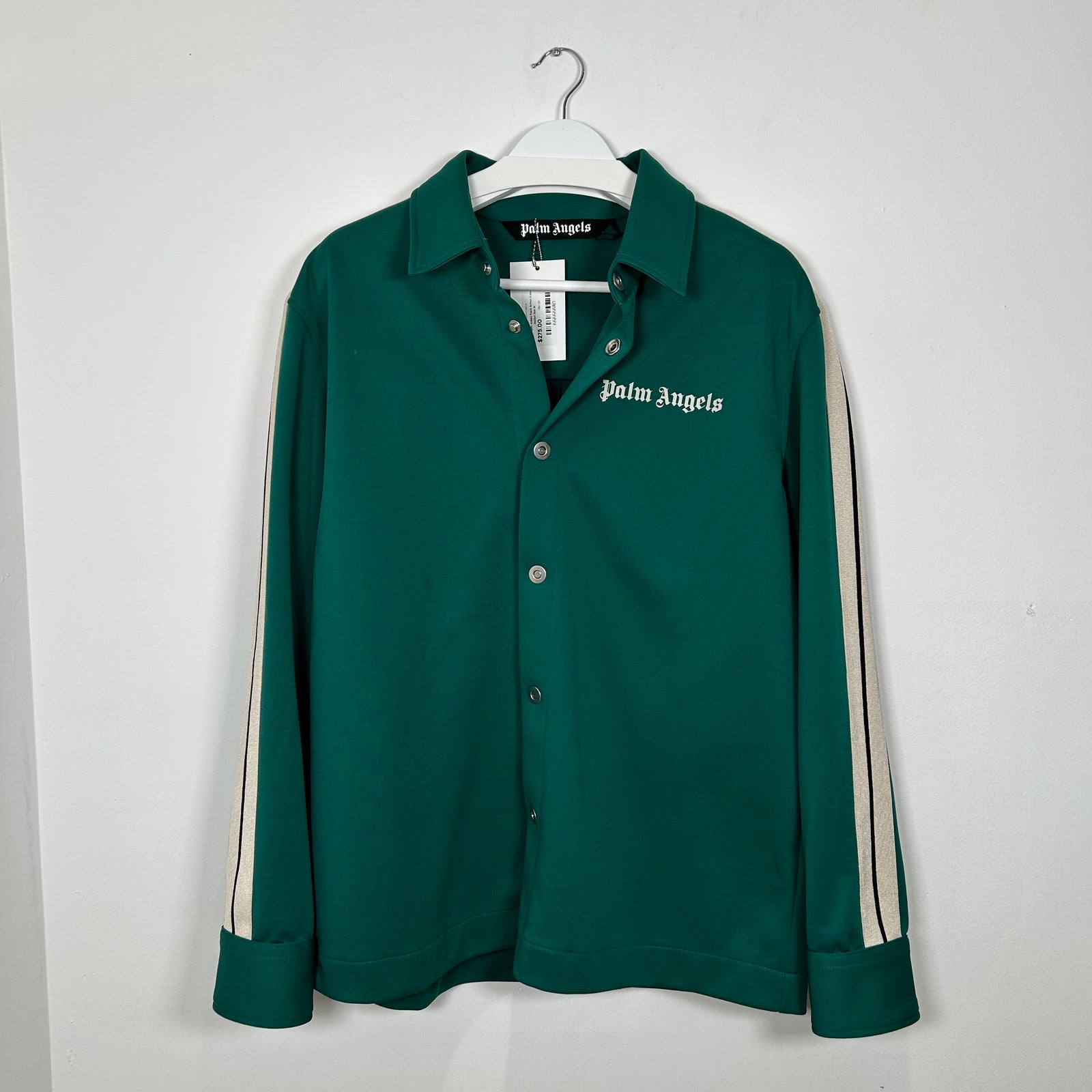 Palm Angels Green Track Button Coach Jacket Size M