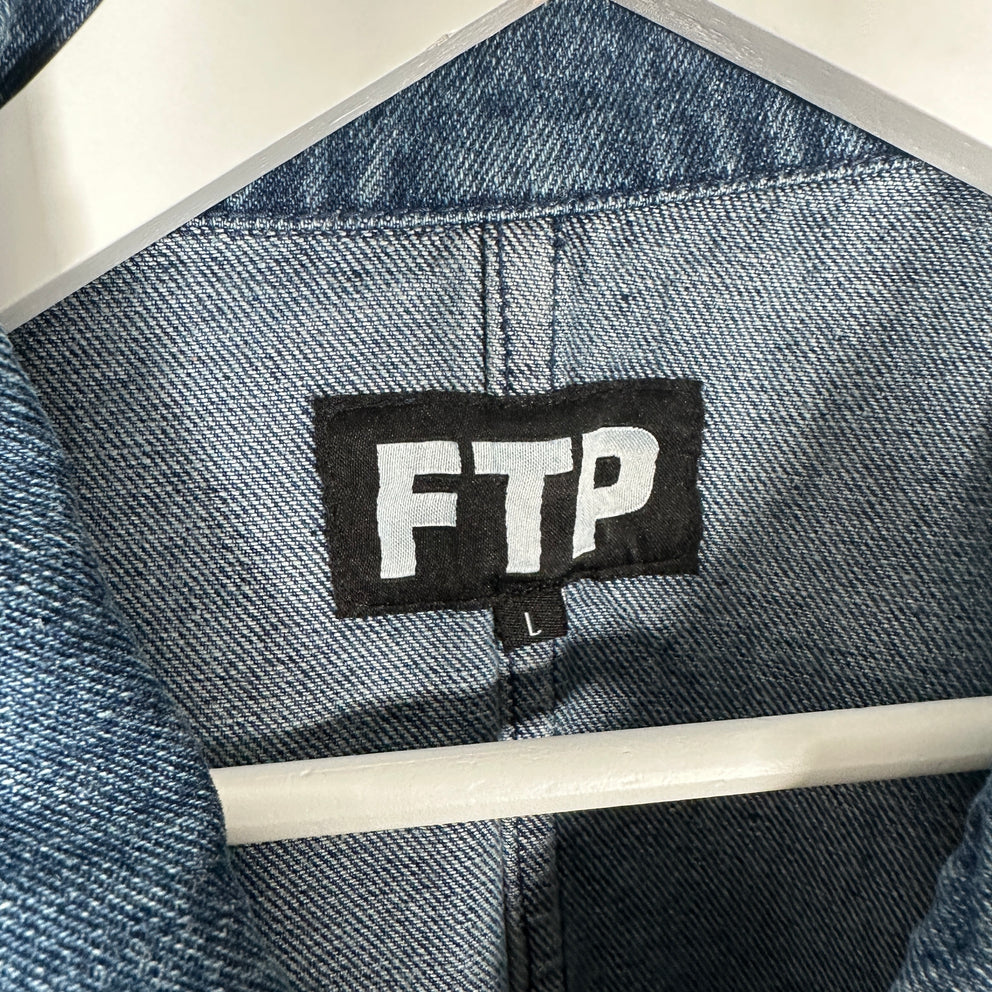 FTP Zip-Up Denim Chore Jacket Size L