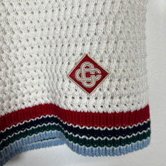 Casablanca White Sporty Faux Crochet Shorts Size XS