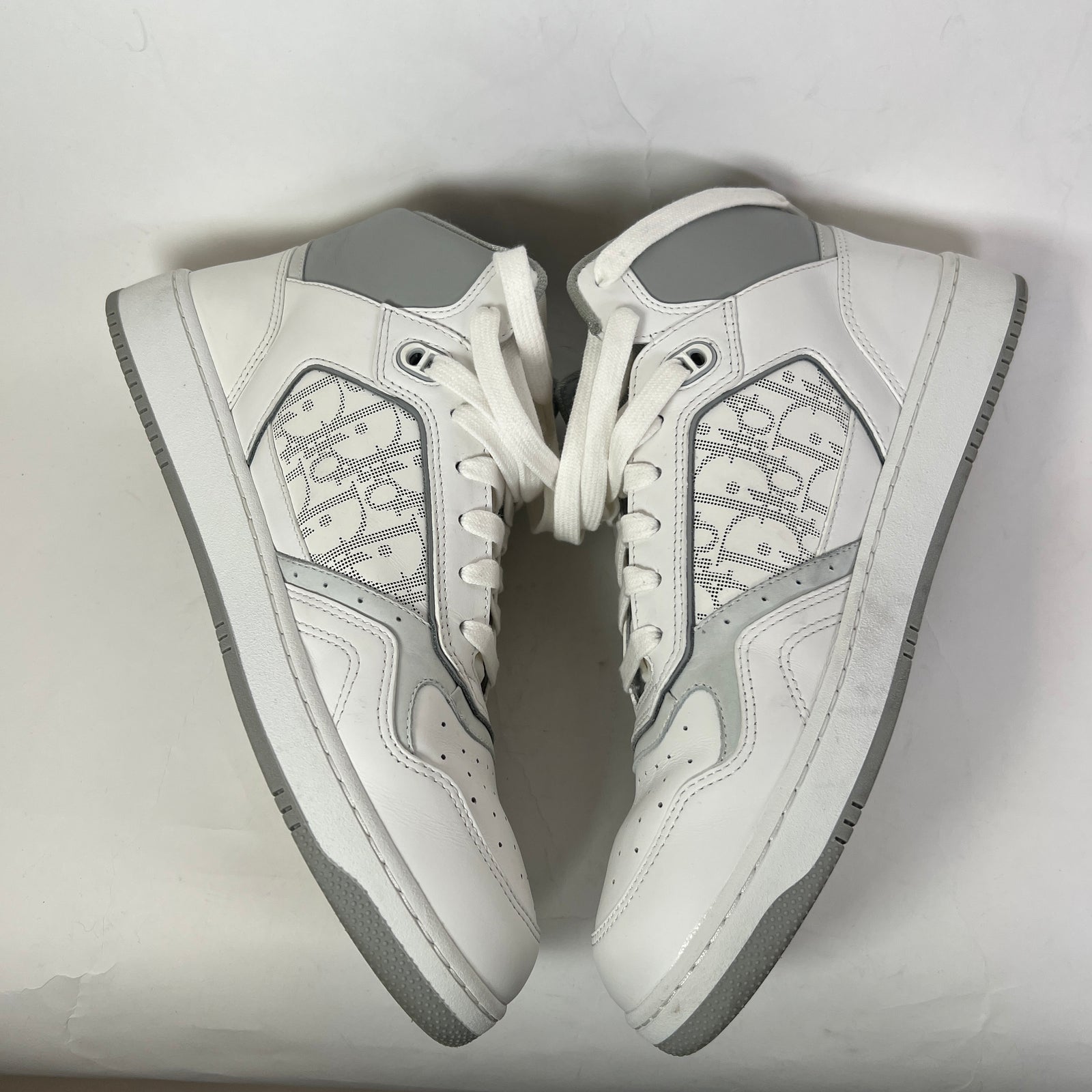 Dior B27 White/Grey Oblique Uptown Mid-Top Sneaker Size 45