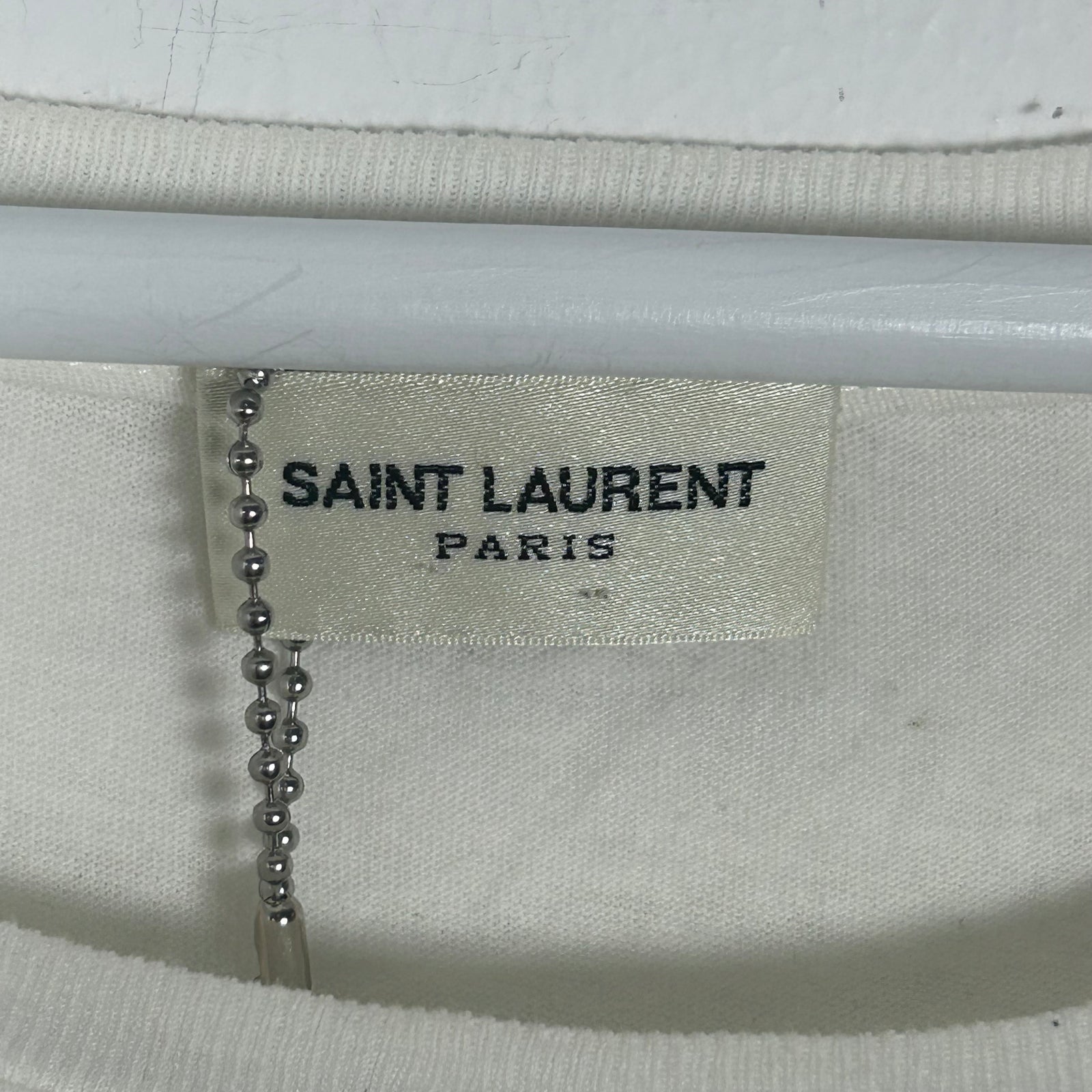 Saint Laurent White 'Trees' T-Shirt Size L