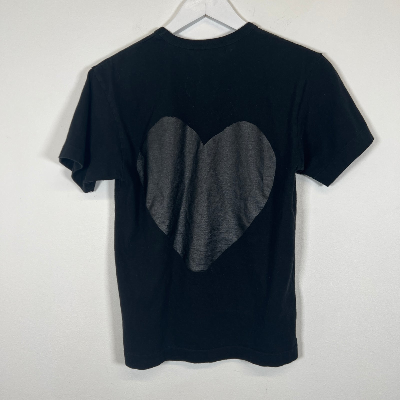 CDG Play Black Heart Logo Tee Sz S