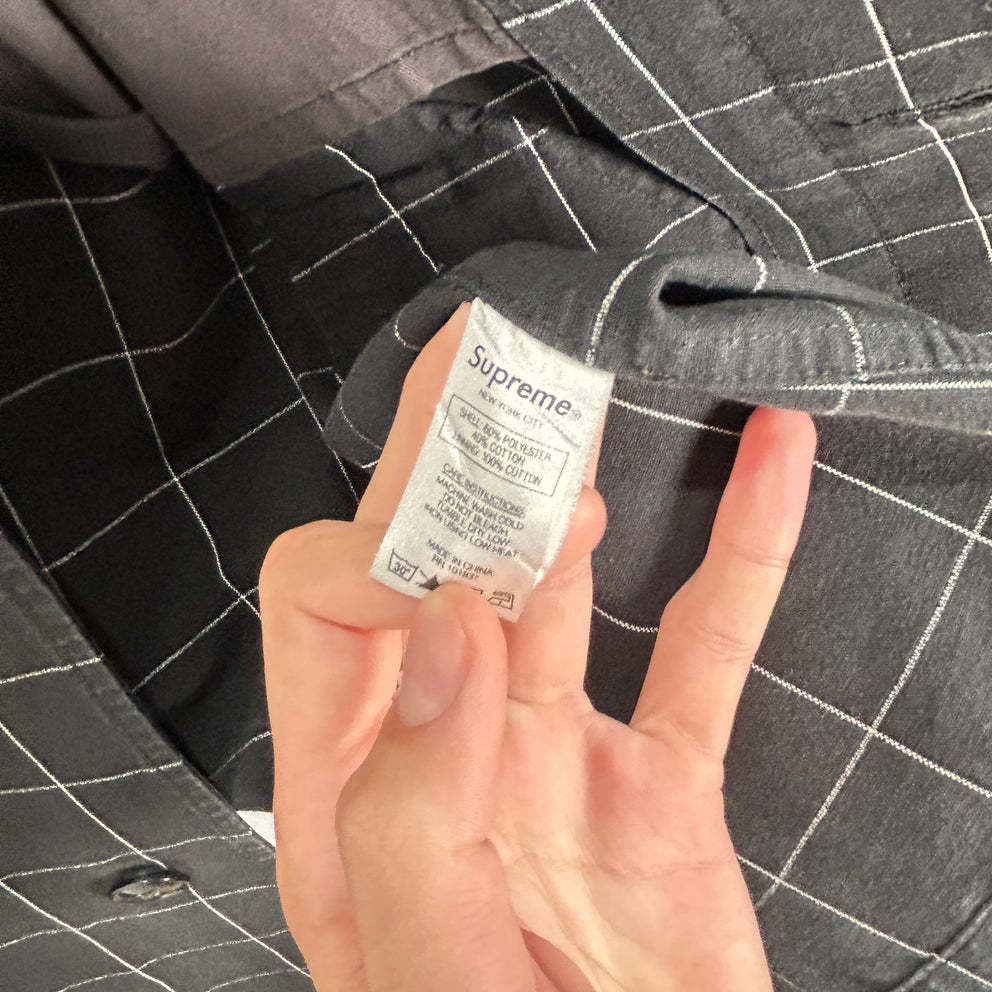 Supreme Windowpane Overcoat Black Size M