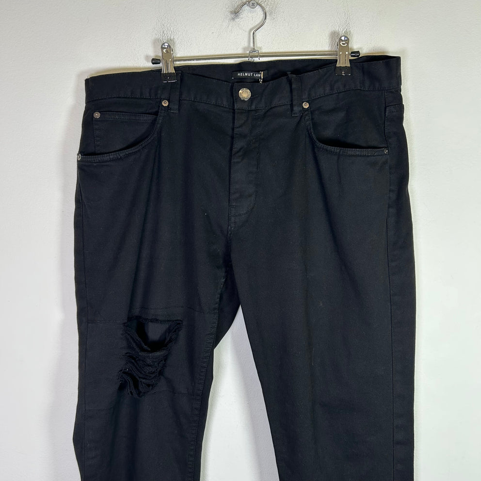 Helmut Lang Black Distressed Jeans