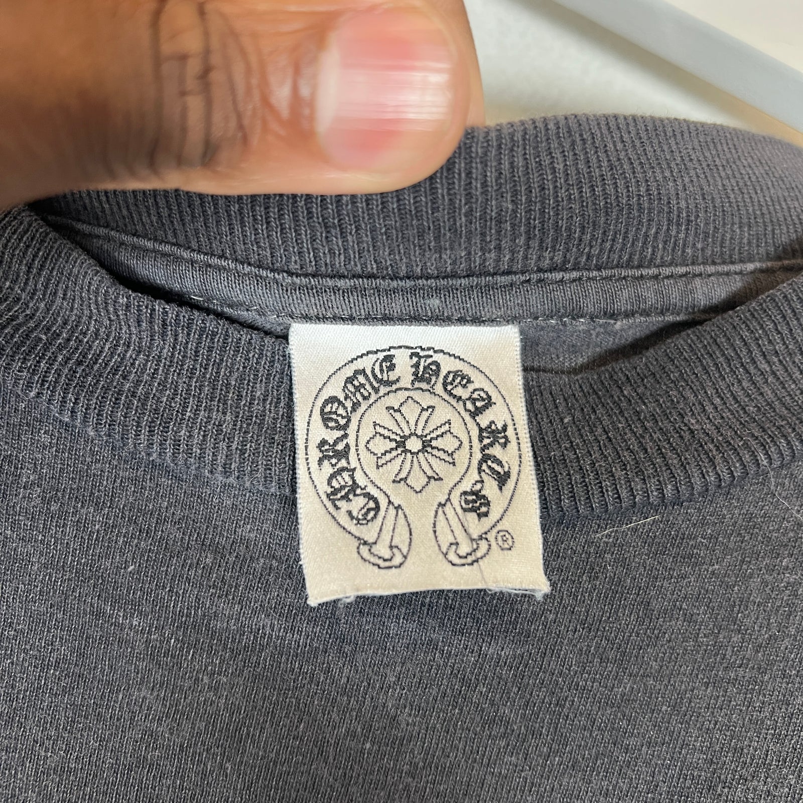 Chrome Hearts Black Vintage T-Bar Logo T-Shirt Size M