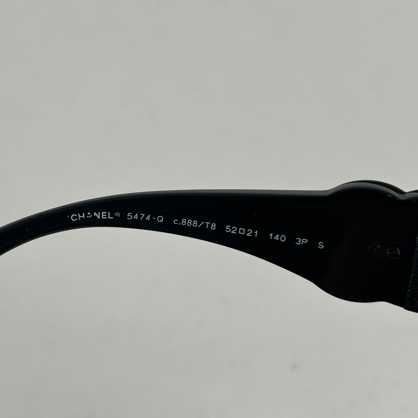 Chanel Black Acetate Calfskin Polarized Square Sunglasses