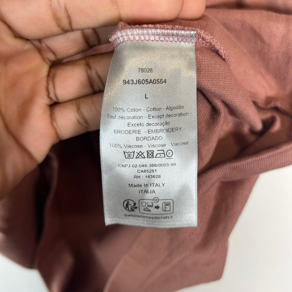 Dior Pink CD Icon Logo T-Shirt Size L
