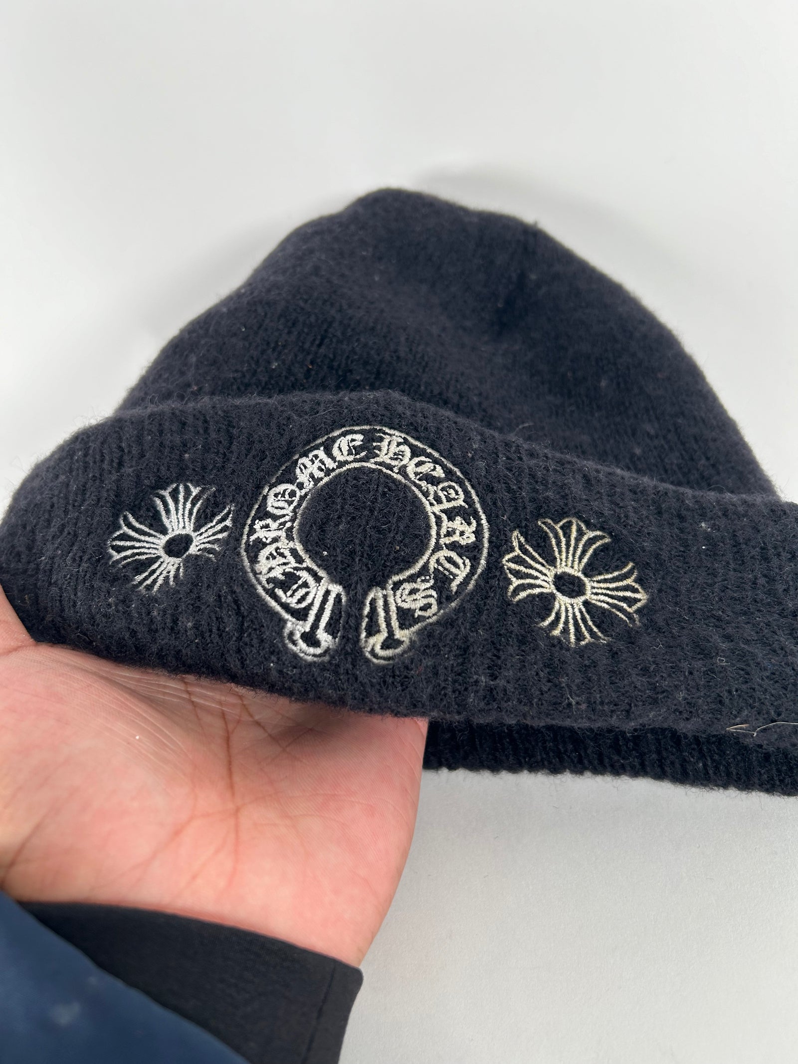Chrome Hearts Black Scroll Logo Beanie