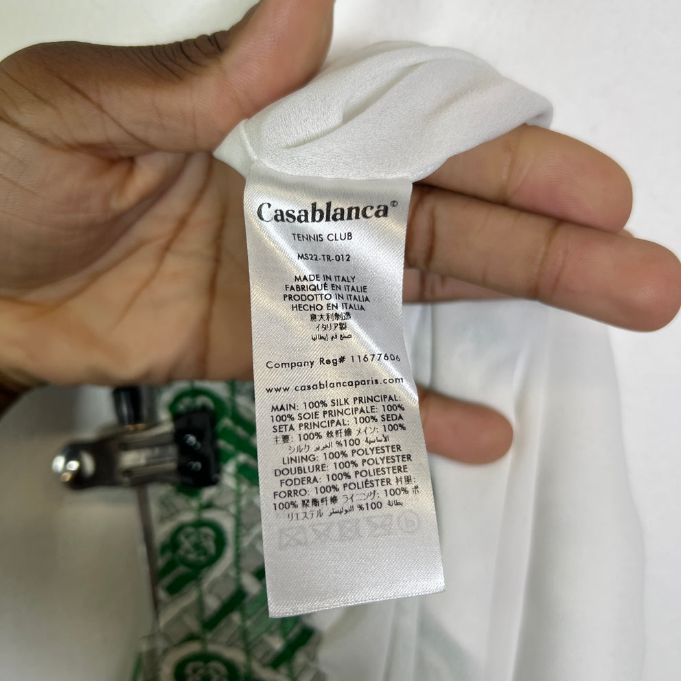 Casablanca Green Ping Pong Monogram Silk Shorts