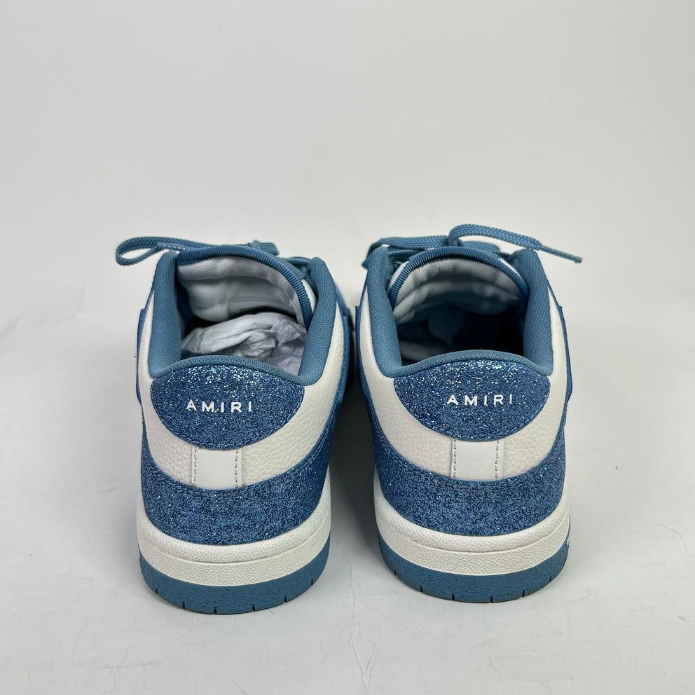 Amiri Blue Shimmer Skeleton Low-Top Sneakers