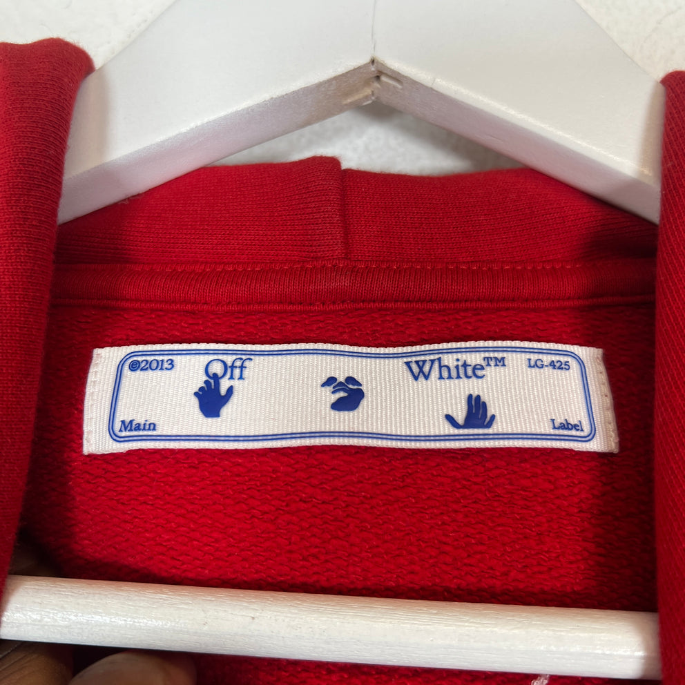 Off-White Red Cut Out Arrows Hoodie Size S