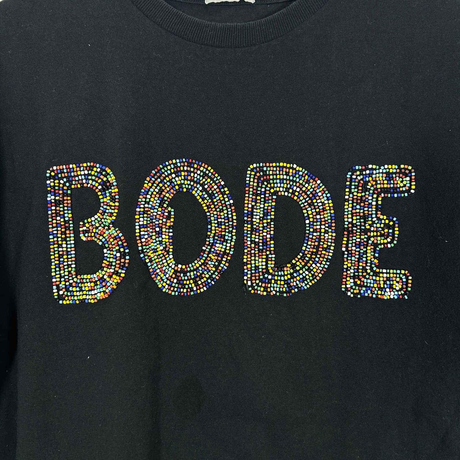 Bode Rainbow Sequin Black T-Shirt Size L