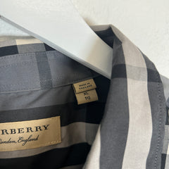 Burberry Grey Plaid Shirt Size XL