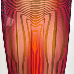 Jean Paul Gaultier Morphing Stripes Mesh Long Dress Size M