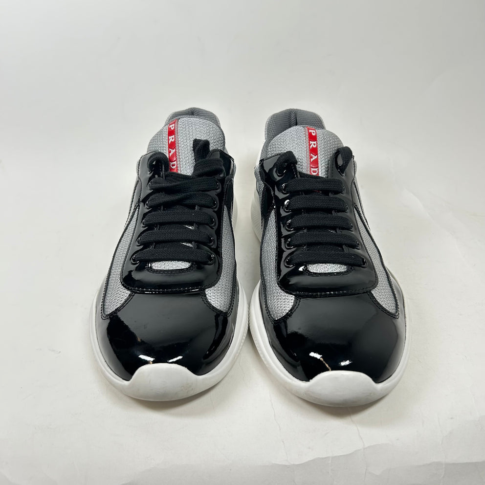Prada Black/Grey American Cup Sneakers Size 8.5