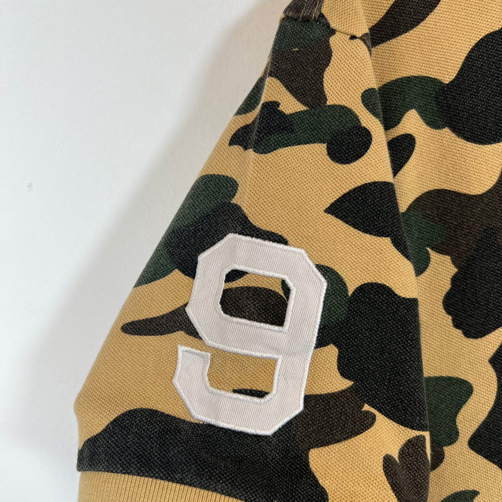 Bape Camo Ape Head Polo Shirt Size L