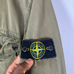 Stone Island Olive Garment Dyed Zip Overshirt Size L