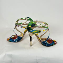 Jimmy Choo Multicolor Satin Sandals Size 37