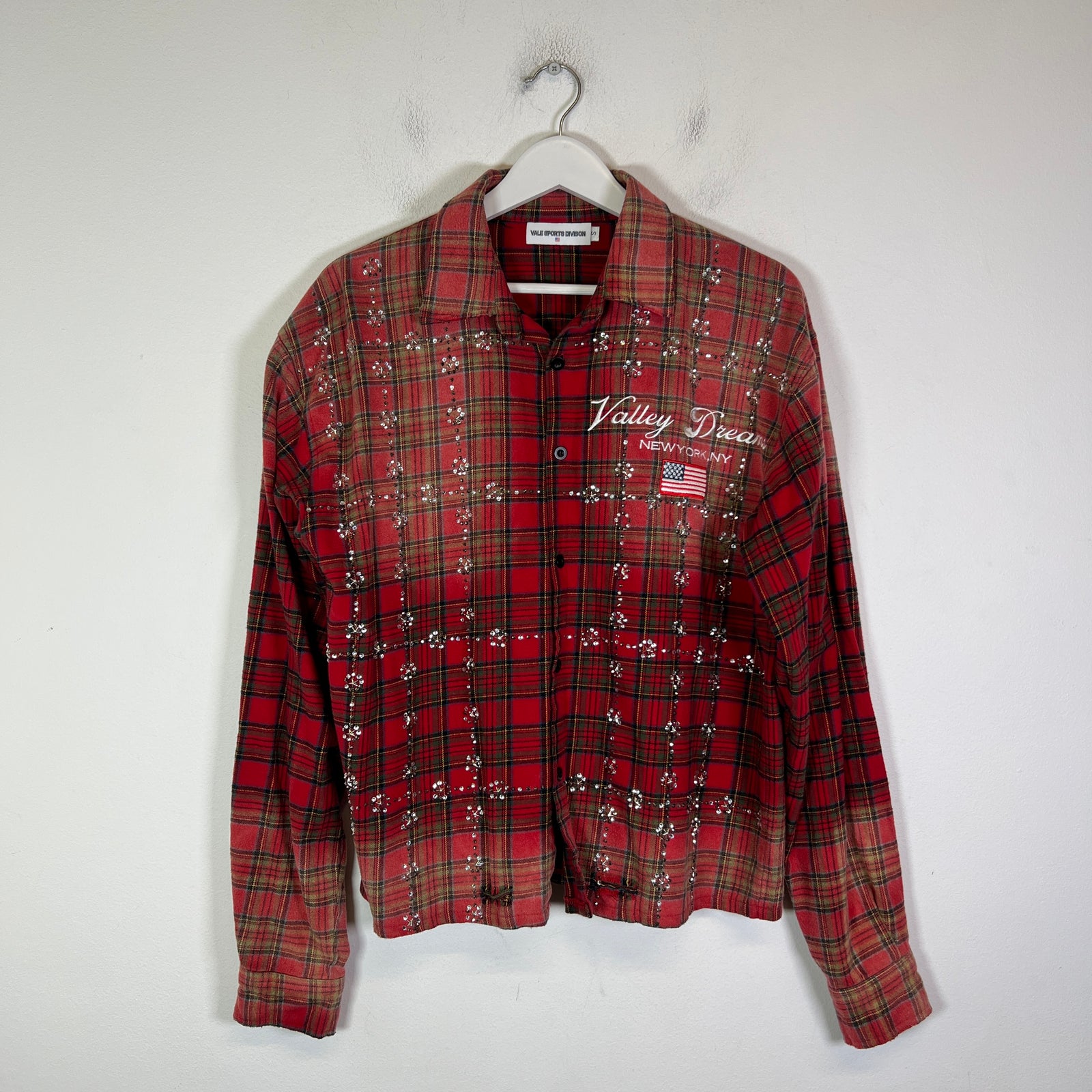 Vale Red 'Valley Dreams' Rhinestone Flannel Shirt