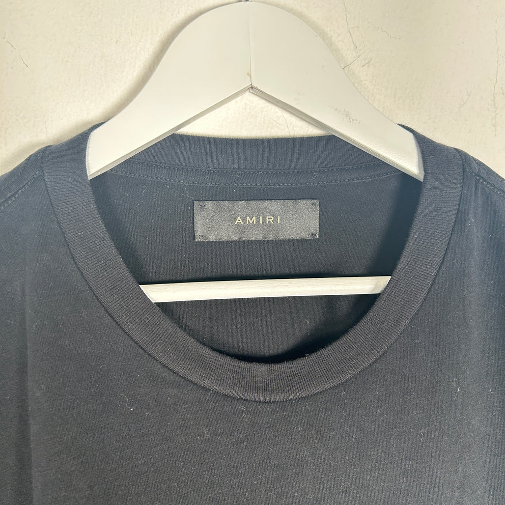 Amiri Black 'AM' Logo T-Shirt Size L