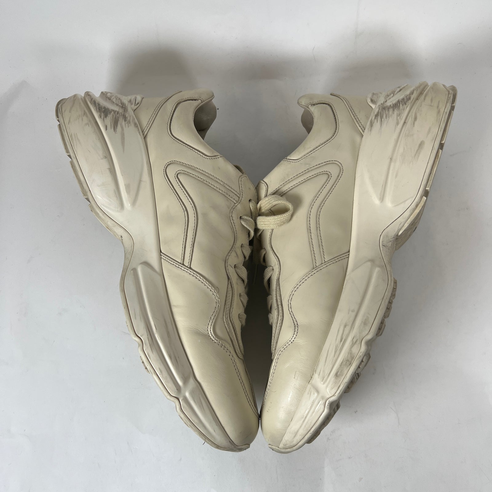 Gucci Beige Classic Logo Rhyton Sneaker Size GG 9.5